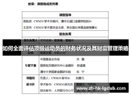 如何全面评估顶级运动员的财务状况及其财富管理策略
